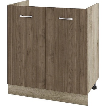 ИРИМ Долен шкаф за бордова мивка с две врати Сити АРО-30 дъб сонома арвен / орех адмирал 80 см