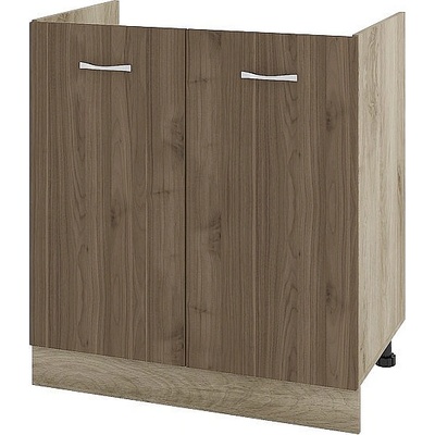 ИРИМ Долен шкаф за бордова мивка с две врати Сити АРО-30 дъб сонома арвен / орех адмирал 80 см