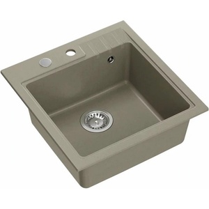 Quadron Вградена мивка Quadron Pop Peter 110 от композит, тъмнобежова, 50x52 см (HCQP5052ST) Мивка за вграждане