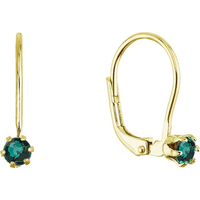 PAVONA Pozlátené visiace náušnice s Preciosa krištáľom 31322.3 emerald
