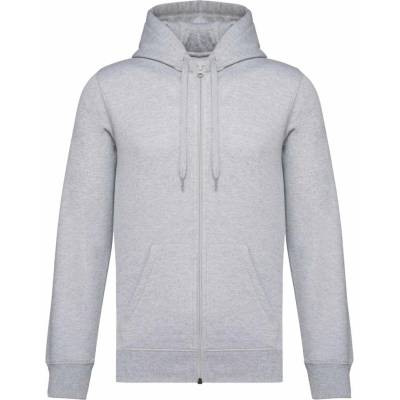 Kariban UNISEX HOODIE mikina na zip s kapuci Oxford šedá