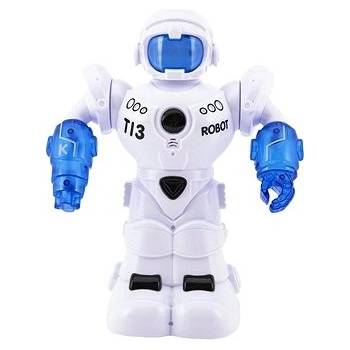 Teddies Robot jezdící plast 26cm Ang. mluvící na baterie se světlem se zvukem v krabici 22x28x11cm