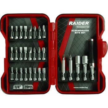 Raider (Аccessories) Комплект накрайници raider - 29 части, 1/4" шестостенен захват (157792)