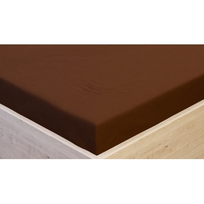 Tegatex Prostěradlo Jersey s elastanem tmavě hnědé 90x200