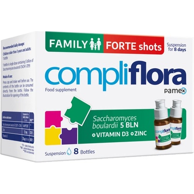Compliflora Family Forte shots suspenzia vo fľaštičkách, broskyňová príchuť, 8x10ml