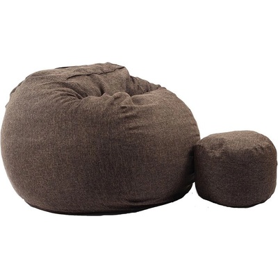 PUFRELAX Комплект, Барбарон и табуретка за крака, 700л. , King Size, Mocha Latte, Перящ се калъф, Трансформира се в легло, Пълнеж с микс от мемори пяна и дунапрен, Гама Premium (PUF-M-KO-PT-MCLT)