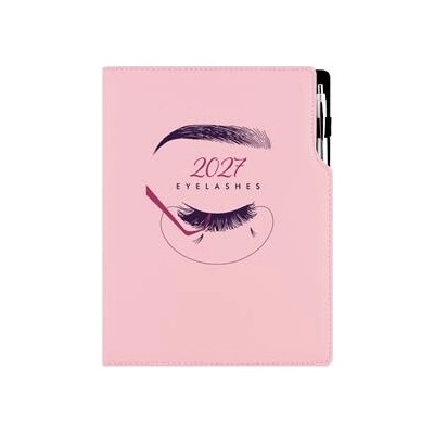 Design A4 denní 2027 Kosmetický Eyelashes světle růžová