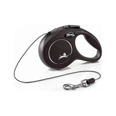 flexi New Classic Rope Black автоматичен повод за кучета - 0.2кг