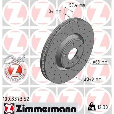 Brzdový kotúč ZIMMERMANN 100.3373.52 (100337352)