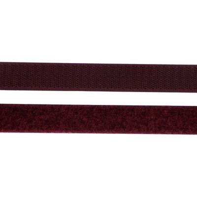 Pro Háčkování Suchý zip, 20 mm, komplet tmavá bordó