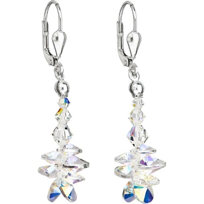 Pavona Stříbrné náušnice visací s krystaly Swarovski AB efekt hrozen 31245.2
