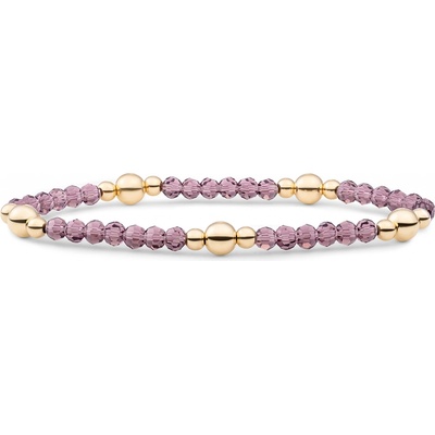 Sparkling Jewels korálkový náramok s fialovým kremeňom BLK01G-G59