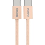 Hama Кабел за зареждане "Fabric", USB-C - USB-C, 1 m, Nylon, оранжев (201727) - caretech