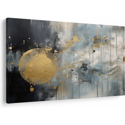 Obraz - Abstrakcia so zlatou guľou, jednodielne 120x80 cm