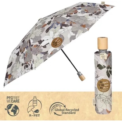 Дамски автоматичен чадър Perletti Green 19135, Магнолия/Сиво-бежов