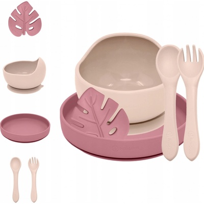 PETITE&MARS Set jedálenský silikónový TAKE&MATCH Desert Sand Dusty Rose 4 ks
