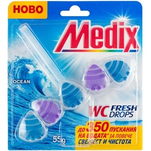Medix Ароматизатор за тоалетна Medix WC Fresh Drops, океан, 55 g