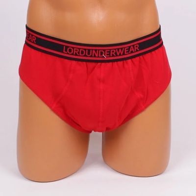 Памучен слип в червено и черно с надпис