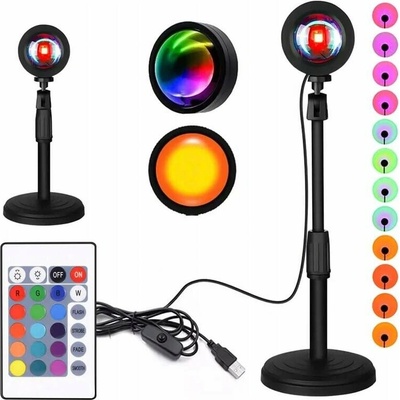 Lampa s projektorom západu slnka s diaľkovým ovládaním