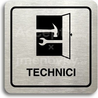 ACCEPT Piktogram technici - stříbrná tabulka - černý tisk