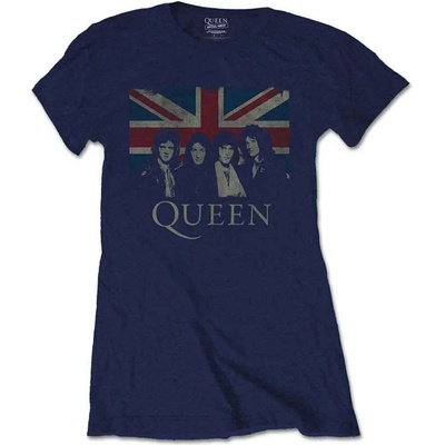 Queen Vintage Union Jack Navy Blue M Дамски Риза (QUTS12LN02)