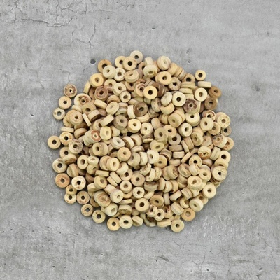 Drevené korálky – placky natural, 25 g