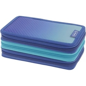 Herlitz Несесер троен c 31 части, 3 ципа, Blue/Turquoise - Herlitz