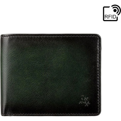Visconti Značková tenká pánska kožená peňaženka GPPN302 zelená