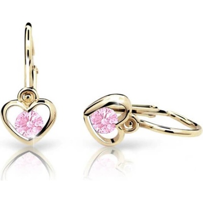 Cutie Jewellery dětské náušnice ze žlutého zlata C1943-10-X-1 zelená