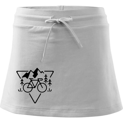 Cyklo trojuholník športová sukne two in one biela