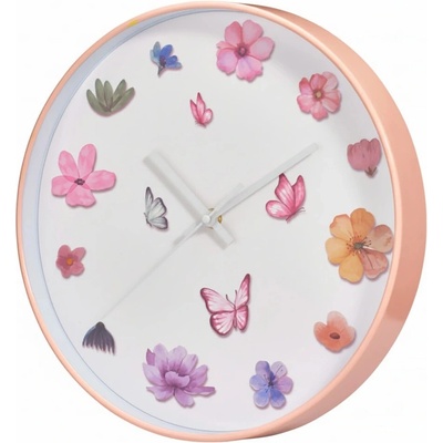 Home Styling Collection Nástenné hodiny s motívom kvetín, priemer 30 cm
