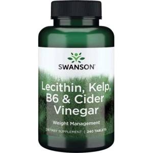 Swanson Lecithin, Kelp, B-6 & Cider Vinegar, 240 таблетки, Swanson (SWD019)