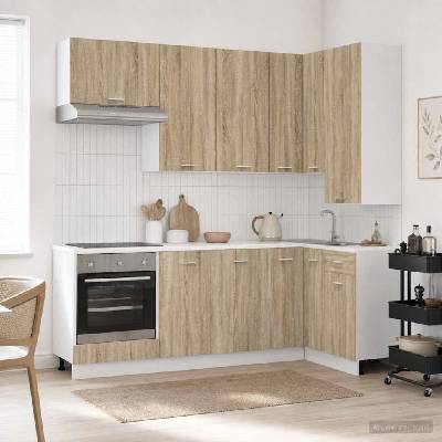 vidaXL Кухненски единица LYON 8 pcs Дъб сонома Инженерна дървесина (3438441)