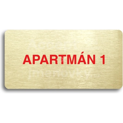 ACCEPT Piktogram APARTMÁN 1 - zlatá tabulka - barevný tisk bez rámečku