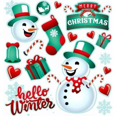 Tulimi Barevná, veselá nažehlovačka Snowman - malý arch