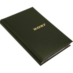Realsystem Дневник за срокове REALSYSTEM Carbon A/5, ежедневен, бял, със зелени листа, 2027 (5321-88)