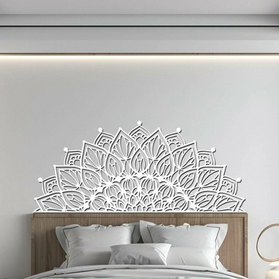 dřevo života Mandala na zeď BOHATOST k posteli Zvolte rozměr (cm): 140x60, Zvolte barvu dekoru: Bílá