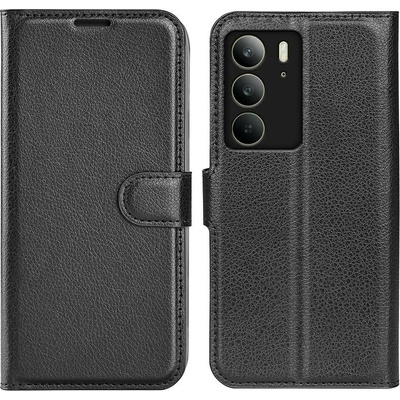 Litchi knížkové pouzdro na Realme C75 - černé – Zboží Živě