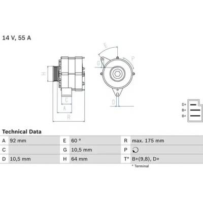 BOSCH Alternátor BO 0986034050