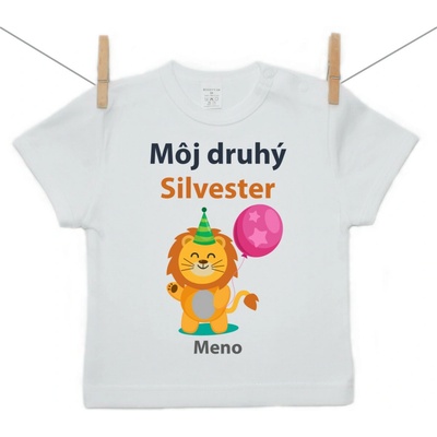 Boodyy tričko s krátkym rukávom Môj druhý Silvester s levíkom