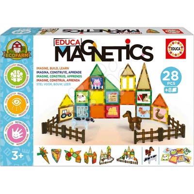 EDUCA Magnetická stavebnica Magnetics EKO Farma 28 vďaky