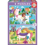 Educa Пъзел Educa от 2 x 20 части - Еднорози и феи (EDU18064) - baby
