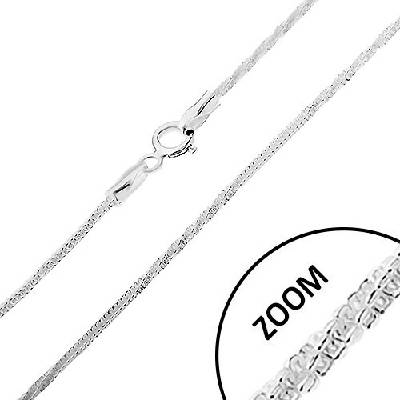 Šperky Eshop Stříbrný řetízek hadí vzor, rovné a zatočené části R04.02