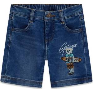 Guess Деним къси панталони за мини момче с бродирано мече Guess
