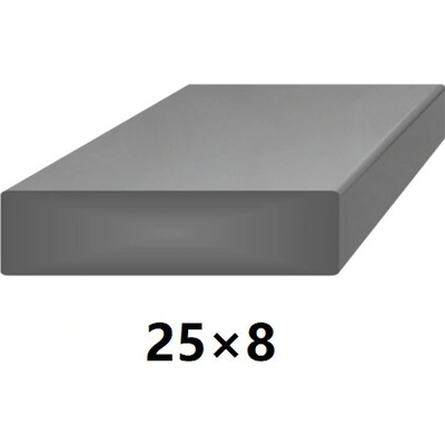 Plochá plná ocelová tyč 25x8 mm (pásovina), bez povrchové úpravy 3 m (J-P25x8-3)
