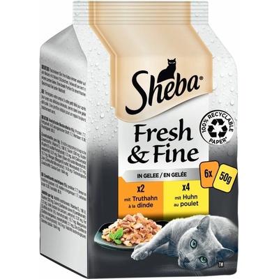 Sheba Fresh & Fine kuracie a morčacie 6 x 50 g