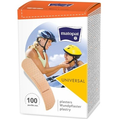Matopat Matopat UNIVERSAL Náplasť s vankúšikom na rany mix veľkostí 1,9 x 7,6 cm 100 ks
