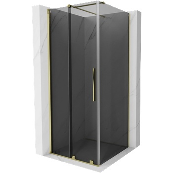 Mexen Velar плъзгаща се душ кабина 110 x 110 cm, графит, златна - 871-110-110-41-50 (871-110-110-41-50)