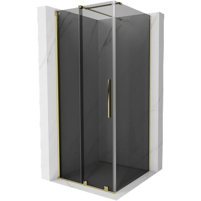 Mexen Velar плъзгаща се душ кабина 110 x 110 cm, графит, златна - 871-110-110-41-50 (871-110-110-41-50)
