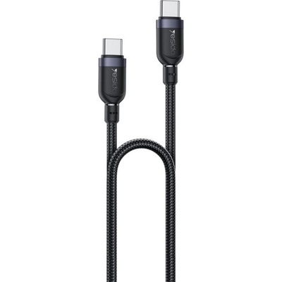 Yesido CA190 opletený nabíjecí a datový USB-C na USB-C 2m černý